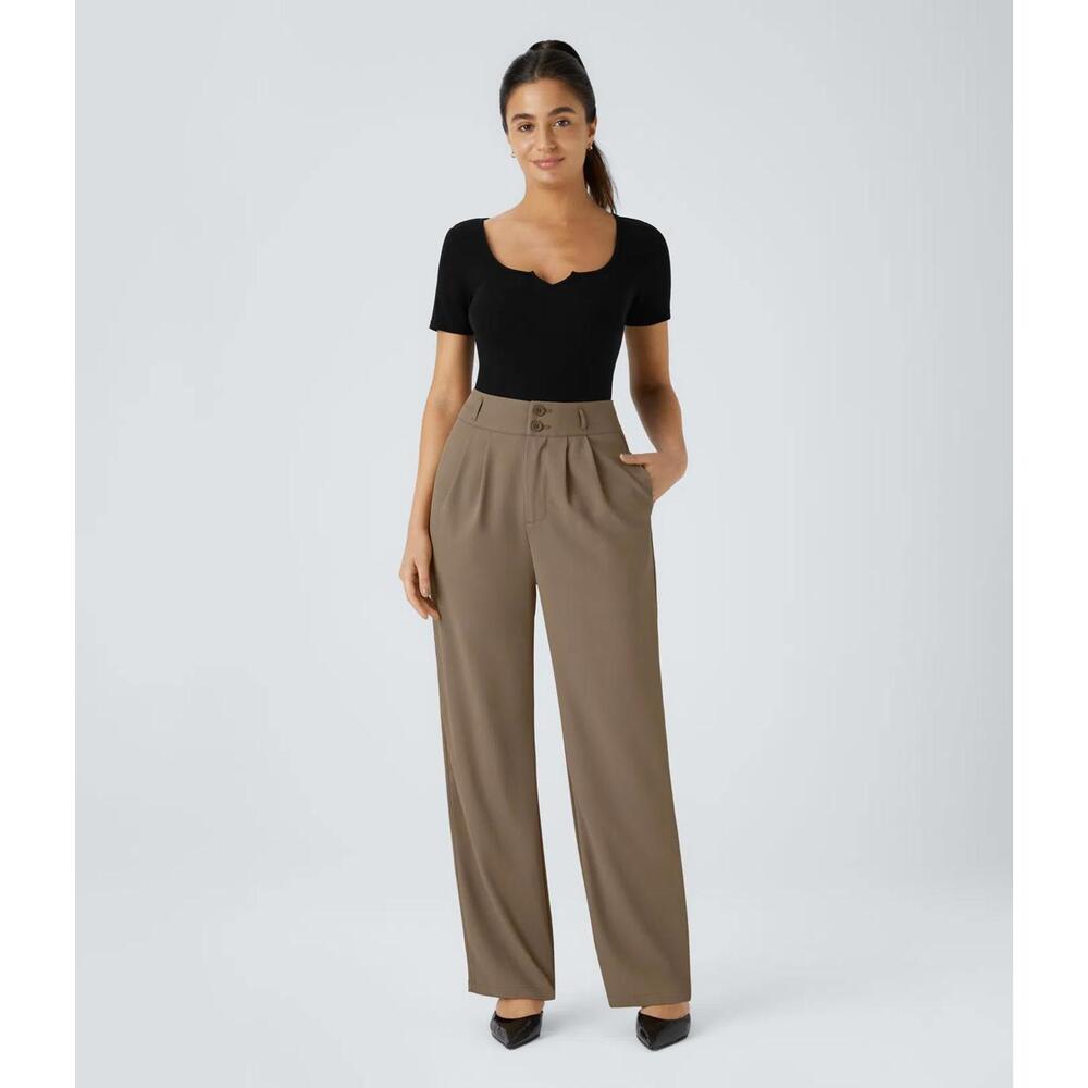 NWT Halara Flex™ High Waisted Shirred Straight Leg Work Pants Size XL - Picture 6 of 7
